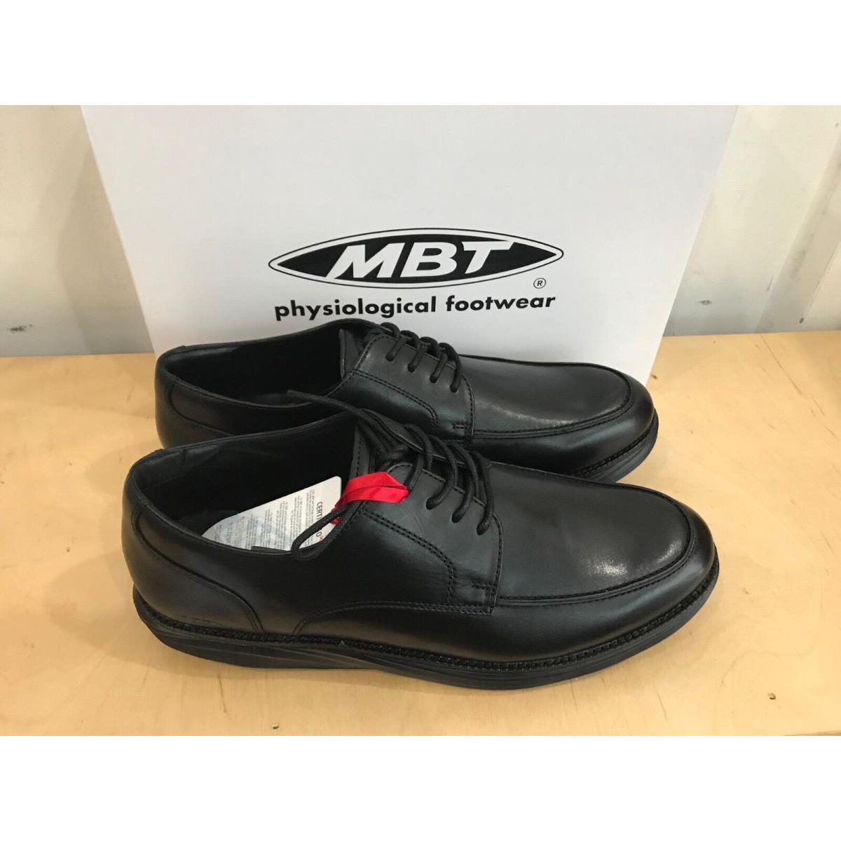 Mbt Boston Men`s Moc Toe Lace Shoe Dress Premium Leather Lightweight 2 Col Black