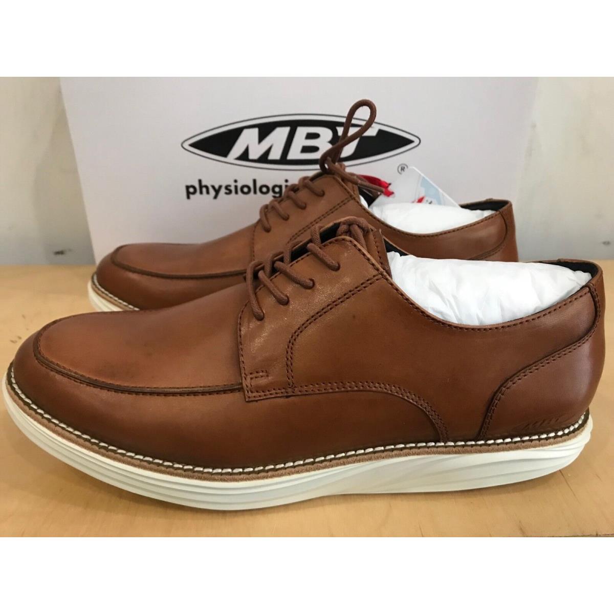 Mbt Boston Men`s Moc Toe Lace Shoe Dress Premium Leather Lightweight 2 Color Tan