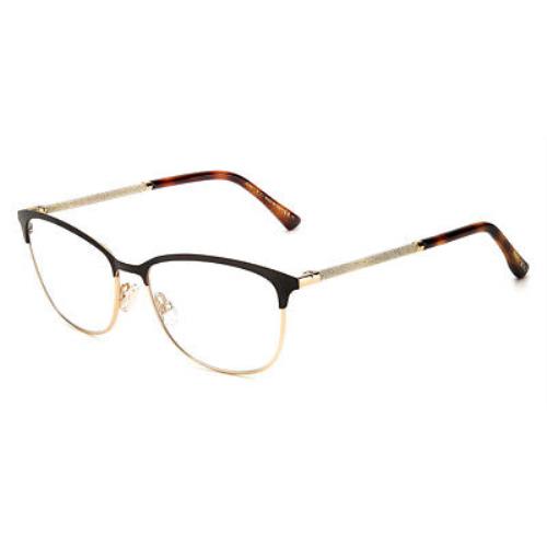 Jimmy Choo 319 Women Eyeglasses Brown Gold Rectangle 55mm