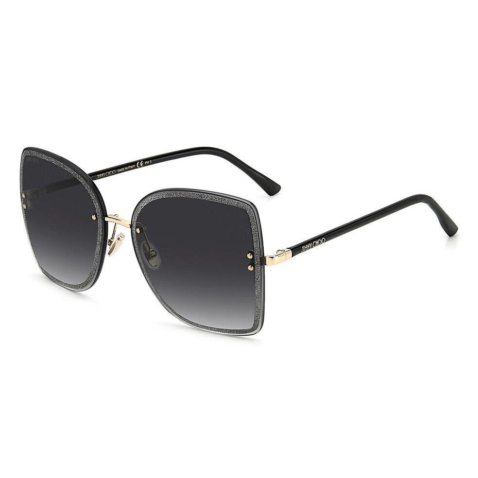 Jimmy Choo Leti/s 2M2 Black Gold Glitter Women Sunglasses