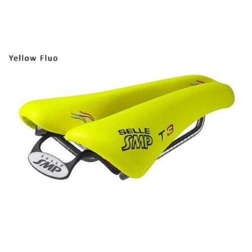 Selle Smp T3 Triathlon Bicycle Saddle with Steel Rails Yellow FLUO