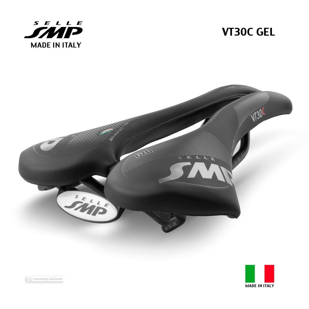 2023 Selle Smp VT30C Gel Saddle : Velvet Touch Black - Made IN Italy