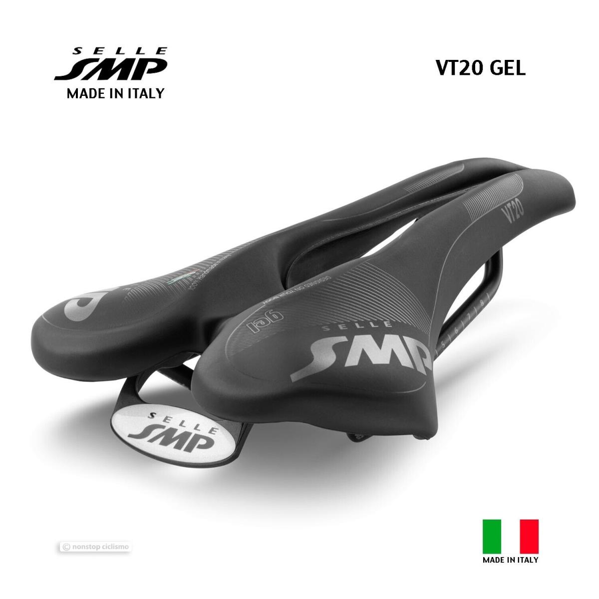 2023 Selle Smp VT20 Gel Saddle : Velvet Touch Black - Made IN Italy