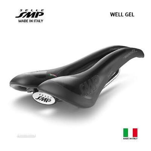 Selle Smp Well Gel Road Mtb Gravel Split Bike Saddle : Black - Made IN Italy