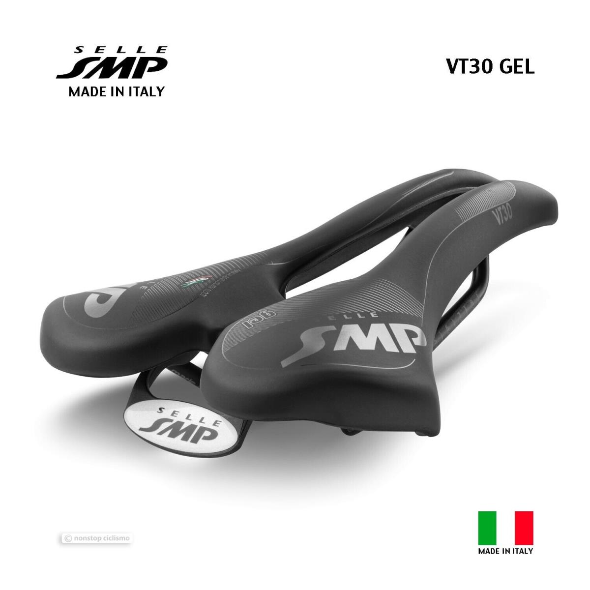 Selle Smp VT30 Gel Saddle : Velvet Touch Black - Made IN Italy