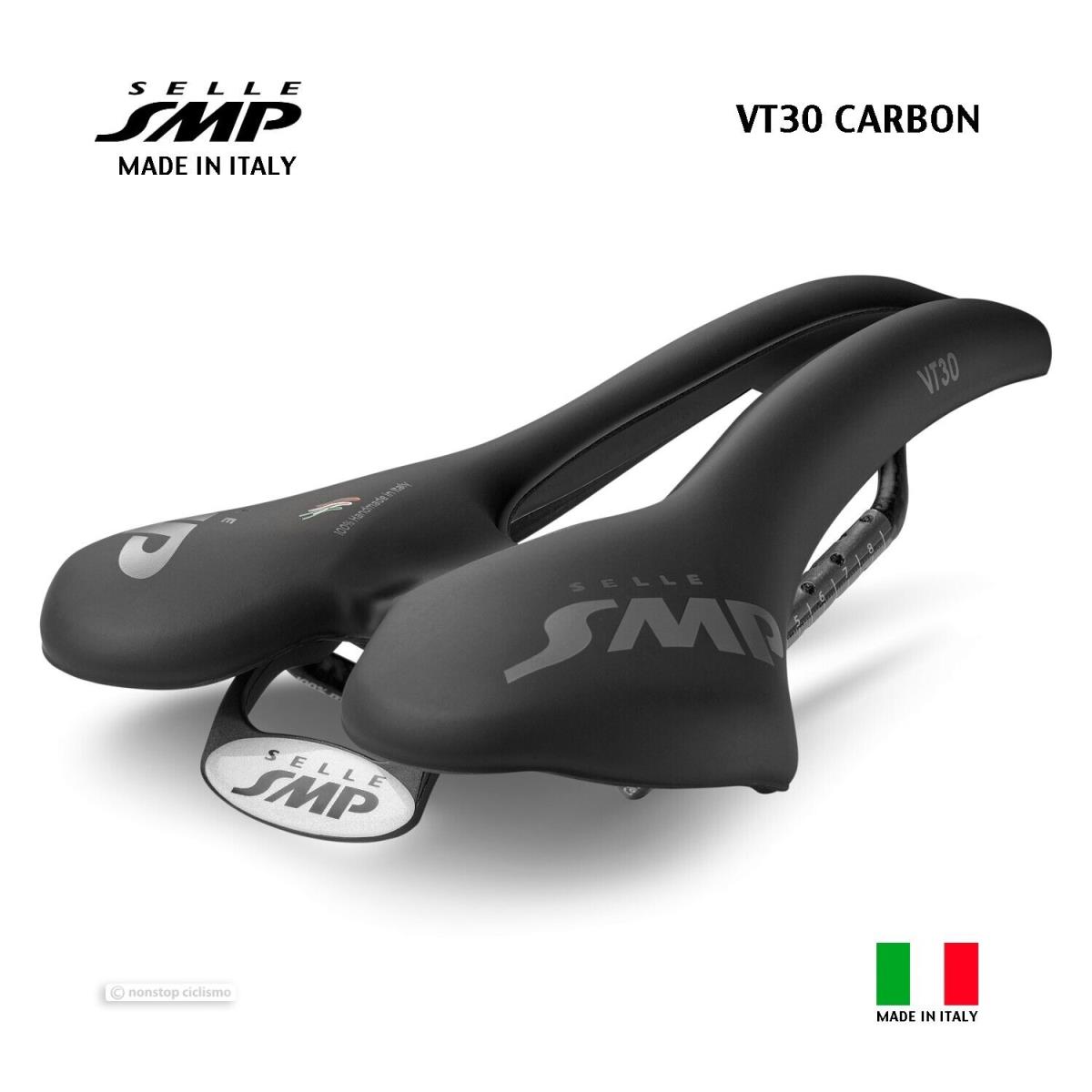 2023 Selle Smp VT30 Carbon Saddle : Velvet Touch Black - Made IN Italy