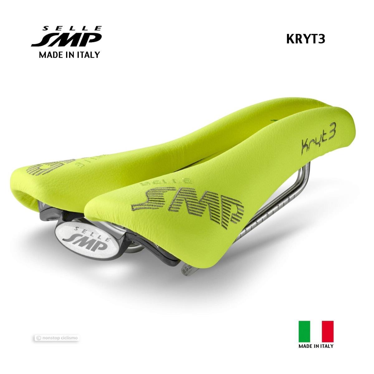 Selle Smp KRYT3 Criterum Saddle : Yellow Fluo - Made IN Italy