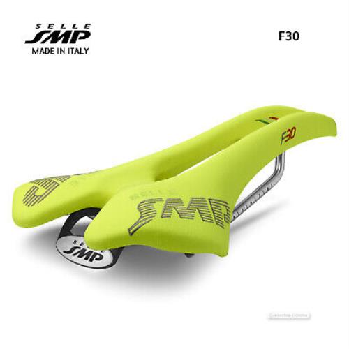 2023 Selle Smp F30 Saddle : Yellow Fluo - Made iN Italy