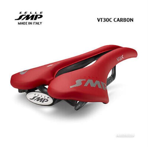 Selle Smp VT30C Carbon Saddle : Velvet Touch Red - Made IN Italy