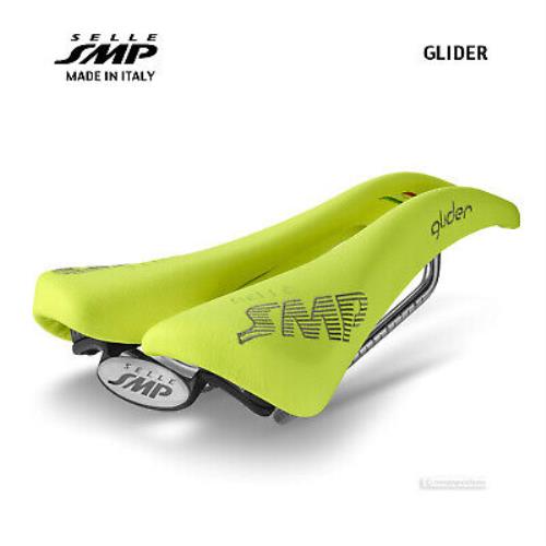 Selle Smp Glider Saddle : Yellow Fluo - Made IN Italy
