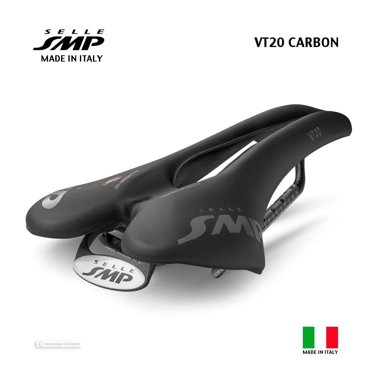 2023 Selle Smp VT20 Carbon Saddle : Velvet Touch Black - Made IN Italy