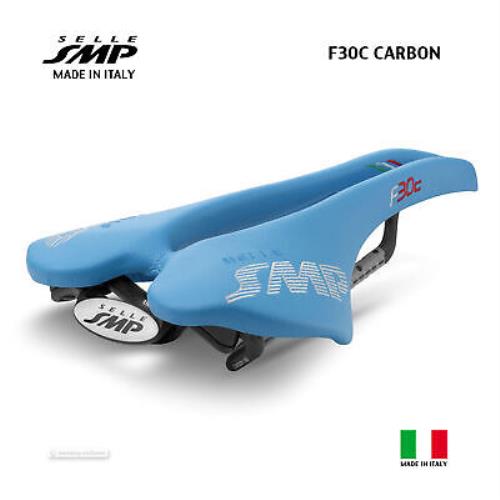 Selle Smp F30C Carbon Rail Saddle : Light Blue - Made IN Italy