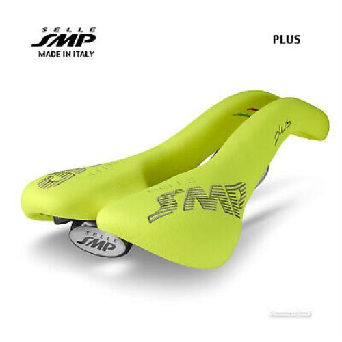 Selle Smp Plus Saddle : Yellow Fluo - Made IN Italy - Yellow Fluo