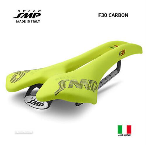 2023 Selle Smp F30 Carbon Saddle : Yellow Fluo - Made iN Italy