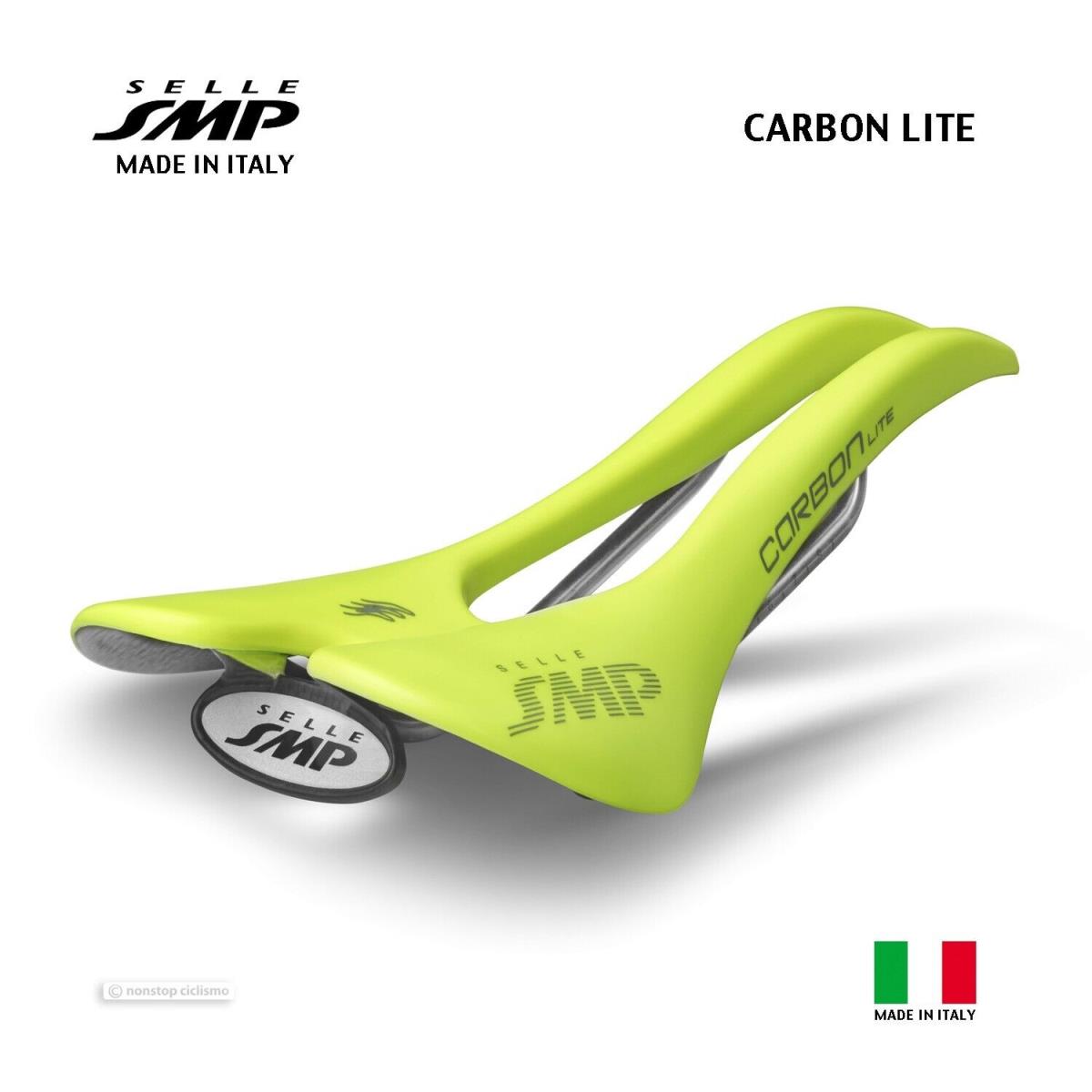 Selle Smp Carbon Lite Saddle : Yellow Fluo - Made IN Italy - Yellow Fluo