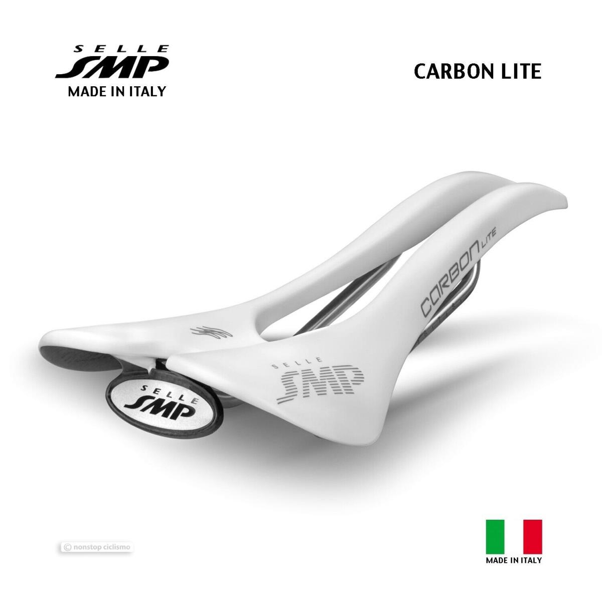 Selle Smp Carbon Lite Saddle : White- Made IN Italy