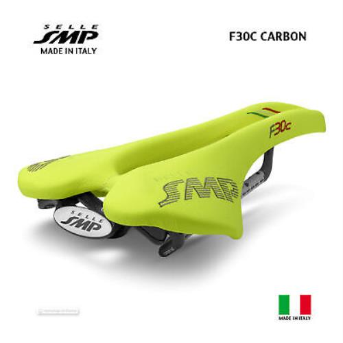 Selle Smp F30C Carbon Rail Saddle : Yellow Fluo - Made IN Italy