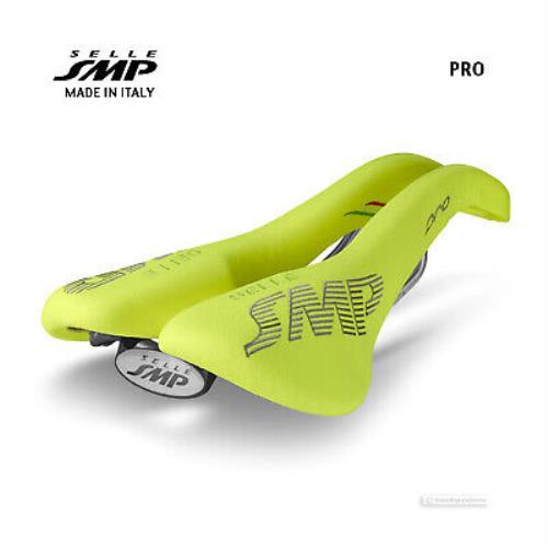 Selle Smp Pro Saddle : Yellow Fluo - Made IN Italy
