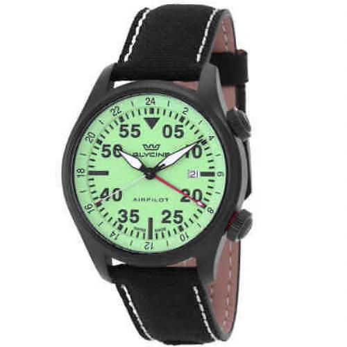 Glycine Airpilot Gmt 44 Quartz Green Dial Men`s Watch GL0439