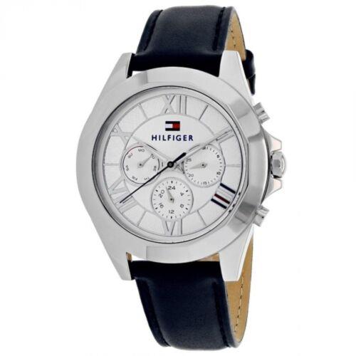 Tommy Hilfiger Chelsea Silver Dial Black Leather Women`s Watch 1781850