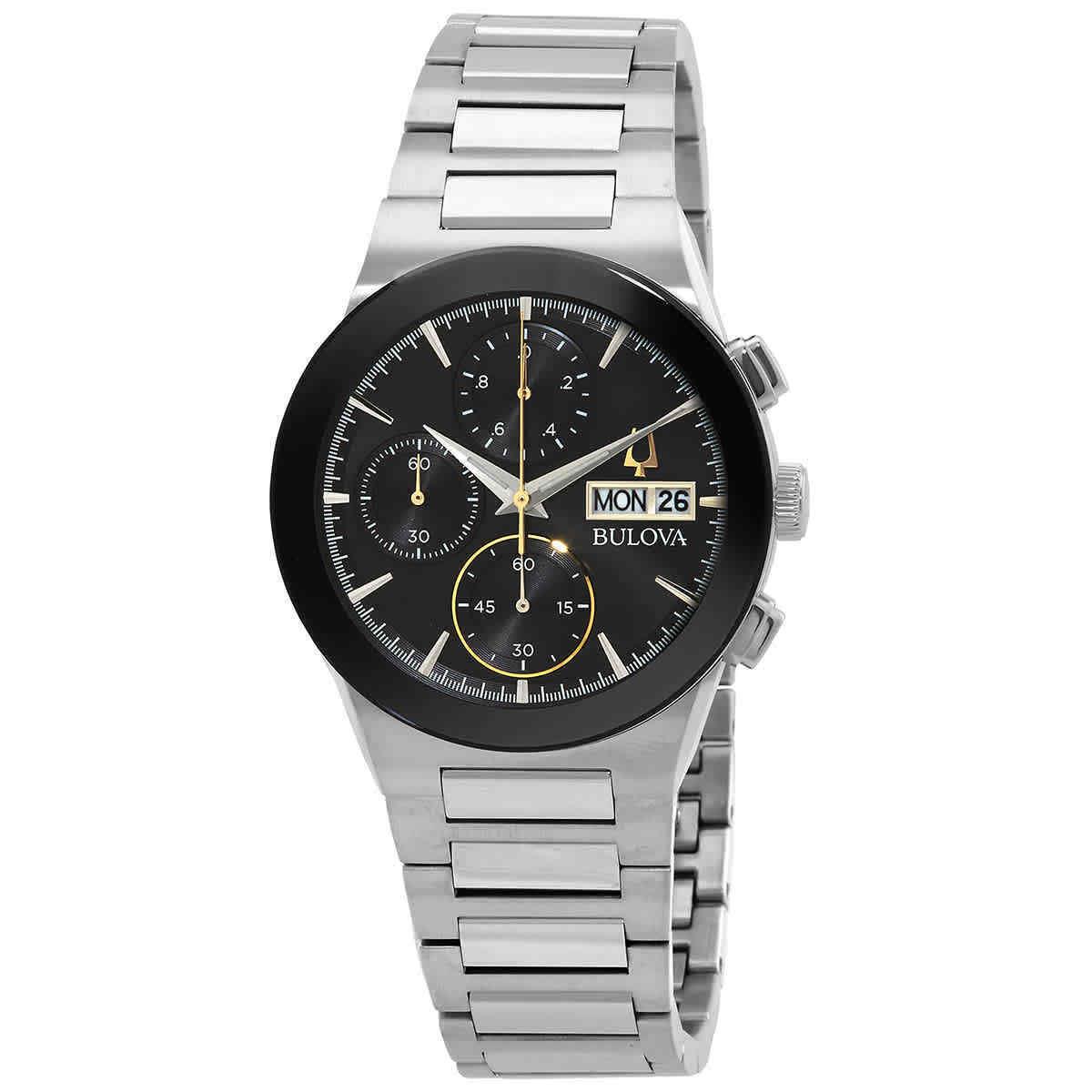 Bulova Millennia Chronograph Quartz Black Dial Men`s Watch 96C149