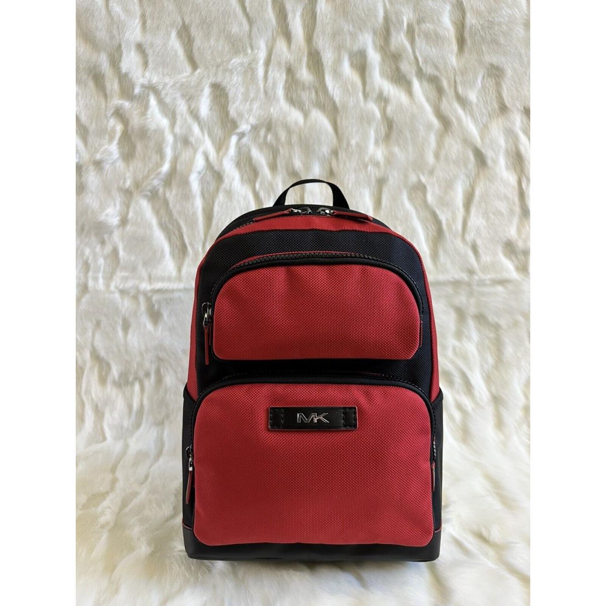 Michael Kors Kent Sport Utility Pocket Backpack + Dust Bag- Rce Red/black