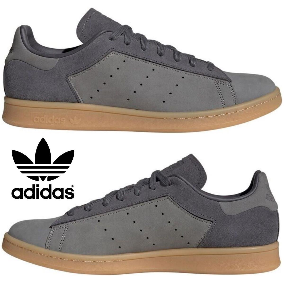 Adidas Originals Stan Smith Men`s Sneakers Comfort Sport Casual Shoes Gray Brown - Gray , Grey/Gum Manufacturer