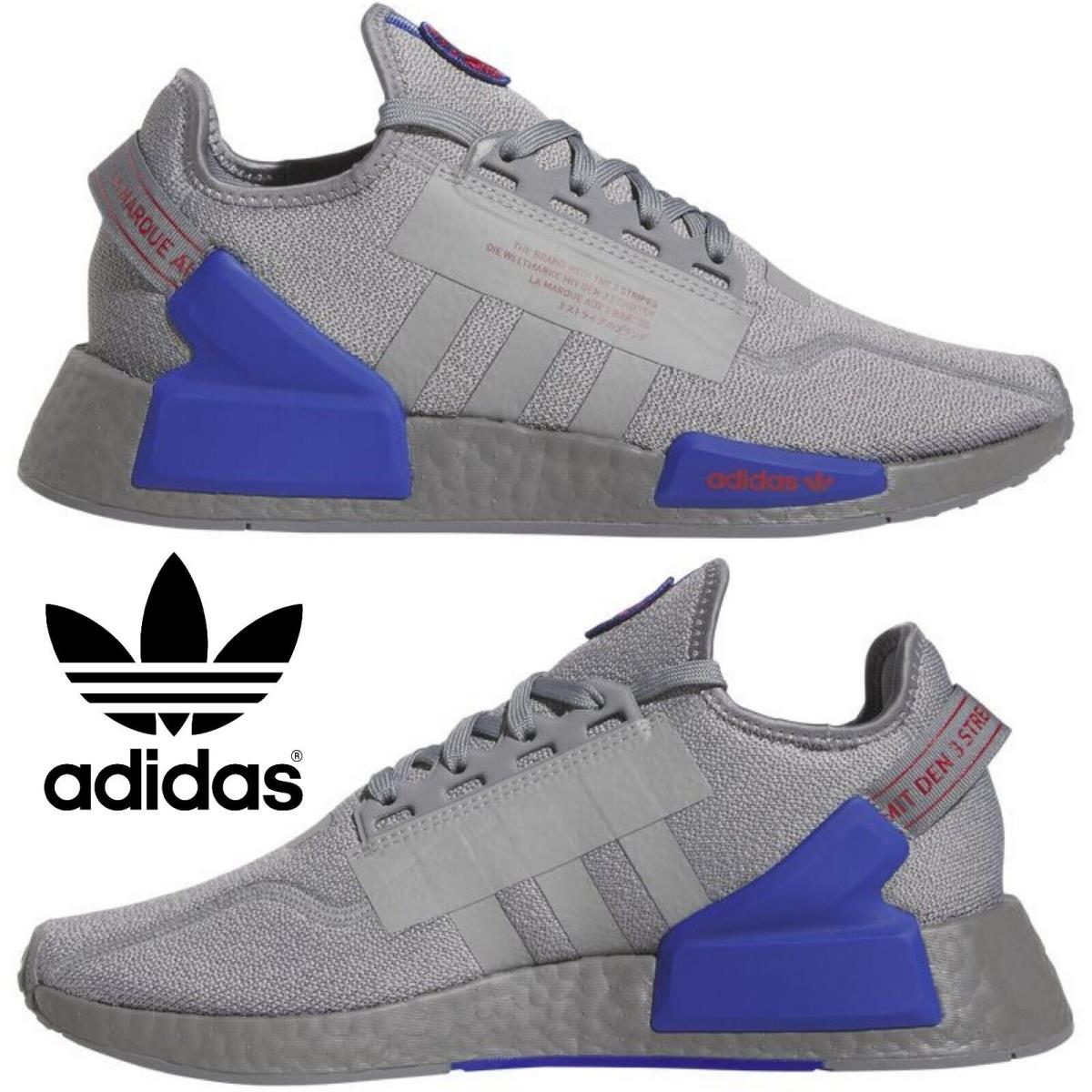 Adidas Originals Nmd R1 V2 Men`s Sneakers Running Shoes Gym Casual Sport Gray - Gray , Grey/Lucid Blue Manufacturer