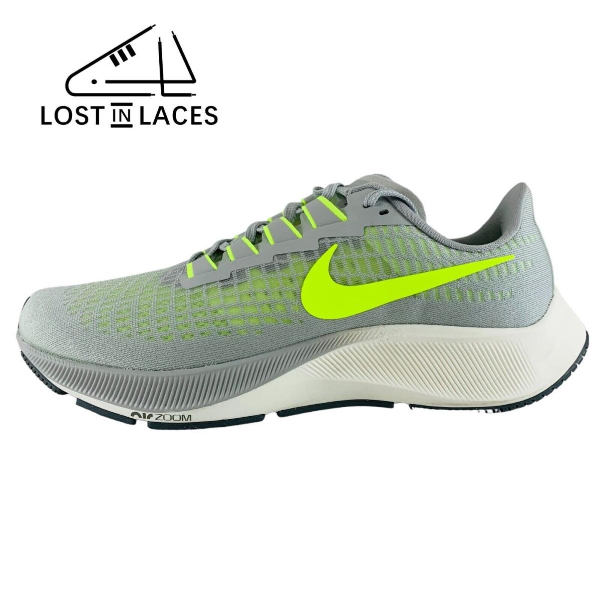 Nike Air Zoom Pegasus 37 Grey Volt Running Shoes BQ9646-003 Men`s Sizes
