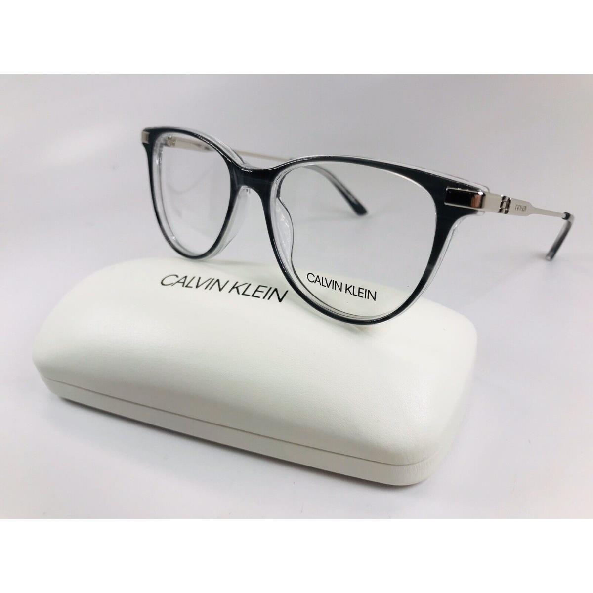 Calvin Klein CK19709 017 Charcoal Horn Crystal Eyeglasses 50mm with Case