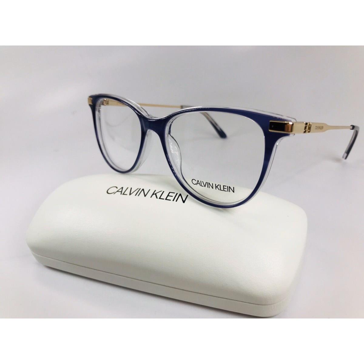 Calvin Klein CK19709 506 Indigo Horn Crystal Eyeglasses 50mm with Case