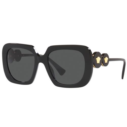 Versace VE4434 GB1/87 Black/dark Gray Square Oversized 54mm Women`s Sunglasses