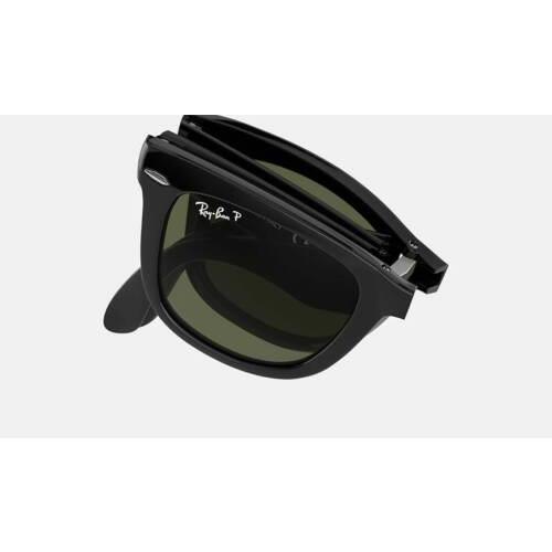 Ray-Ban sunglasses Wayfarer Folding Classic - Frame: Black, Lens: Green 3