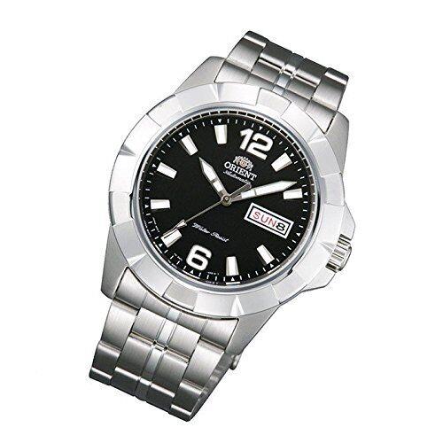 Orient Automatic Men`s Watch FEM7L004B9 Black Dial Silver Link Bracelet