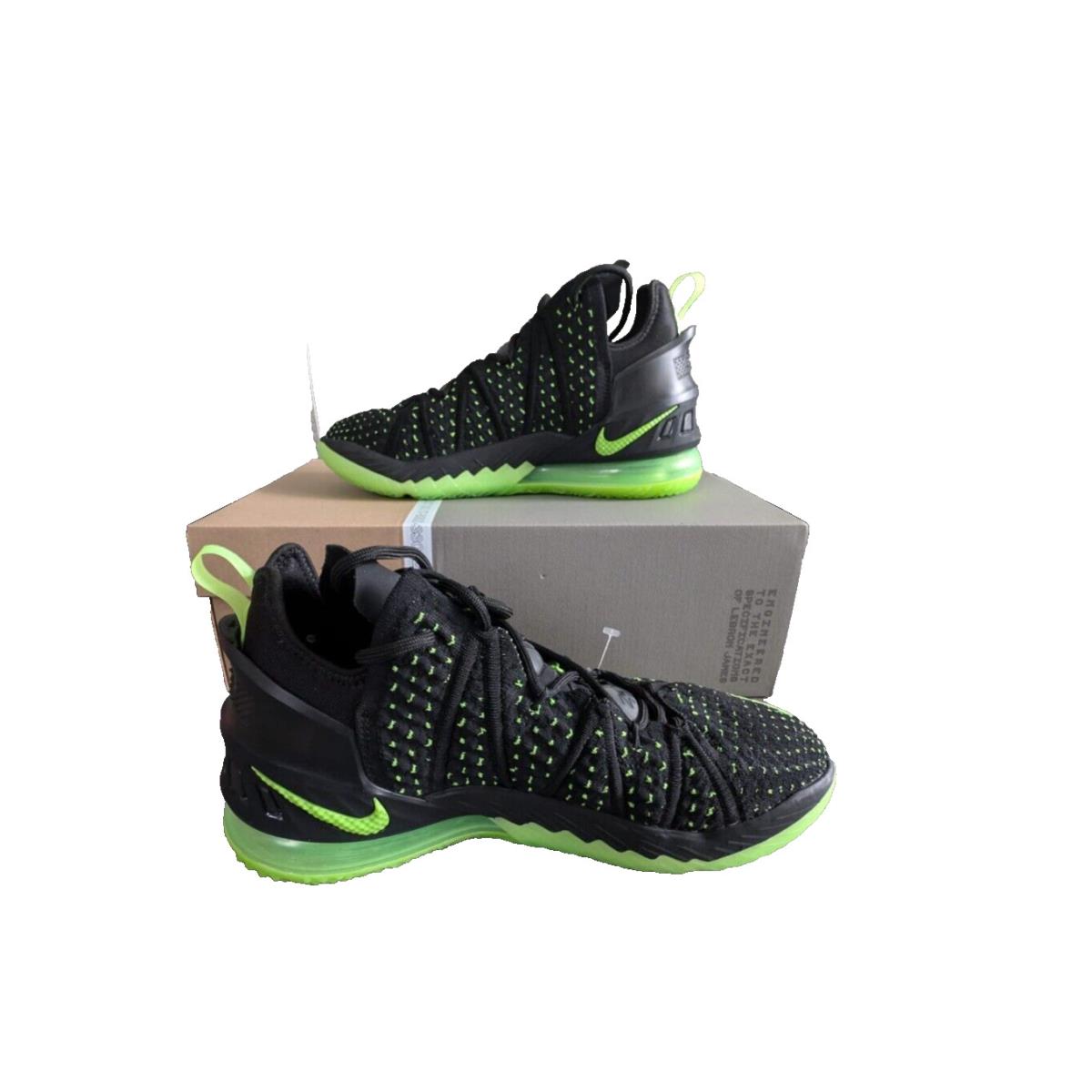 Nike Lebron 18 Dunkman CQ9283 005 Men US 8 Women US 9.5 Black/ Electric Green - Black