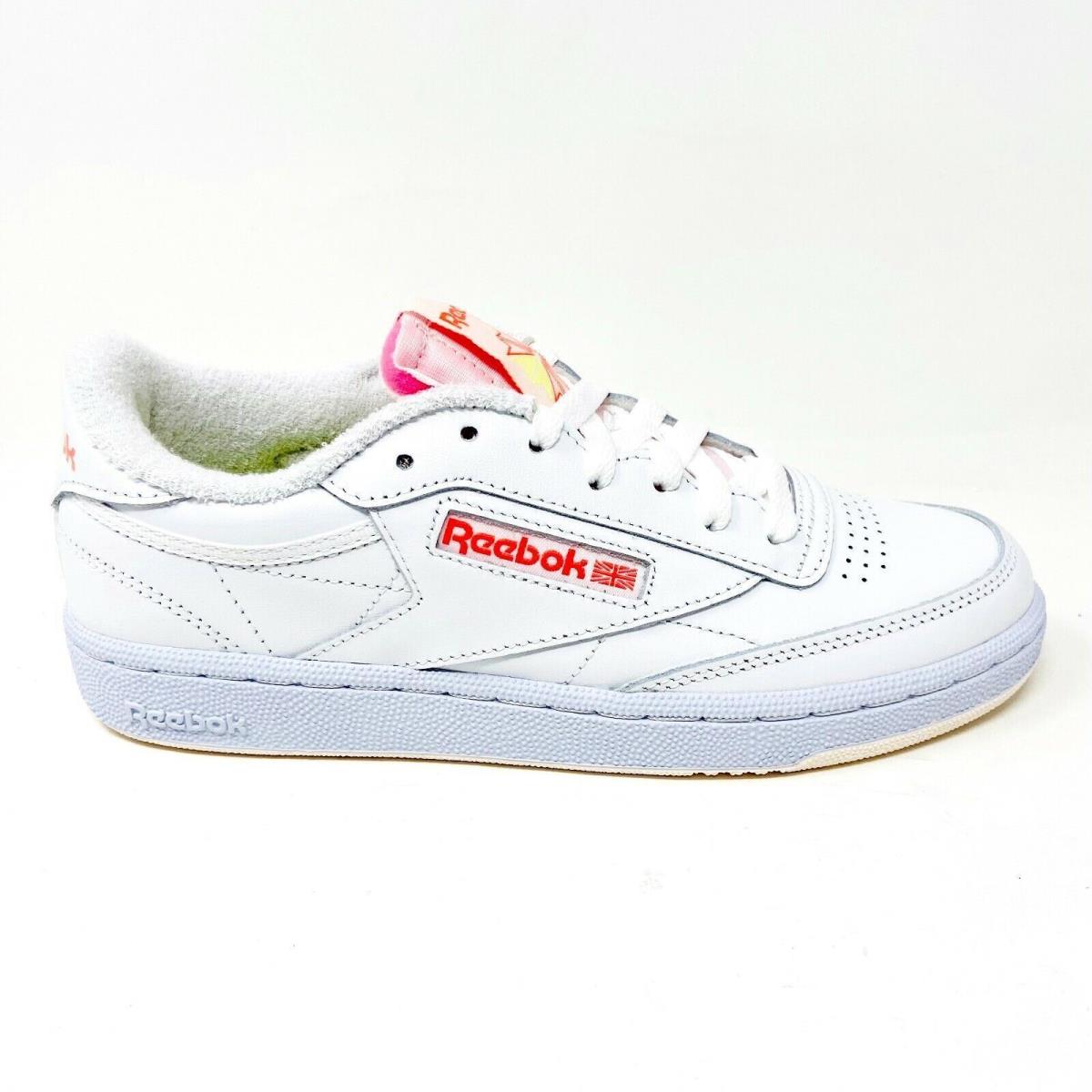 Reebok Club C 85 White Orange Flare Womens Casual Shoes Sneakers FY5163