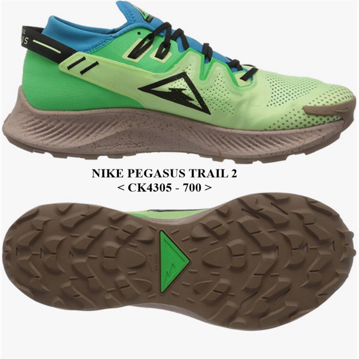 Nike Pegasus Trail 2 CK4305-700 Men`s Running Shoes - Green and Blue