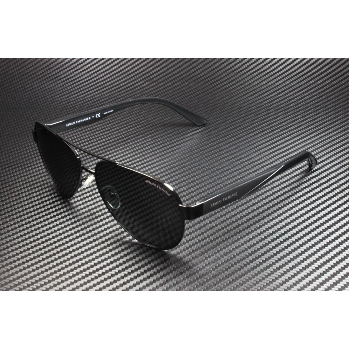 Armani Exchange AX2034S 600087 Shiny Black Grey 59 mm Men`s Sunglasses