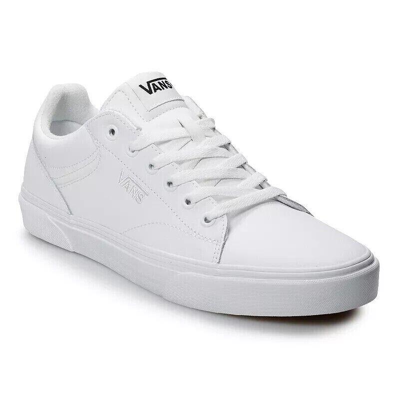 Vans Seldan VN0A4TZE05R Men`s White Leather Low Top Skate Shoes Size US 7 KHO78 - White
