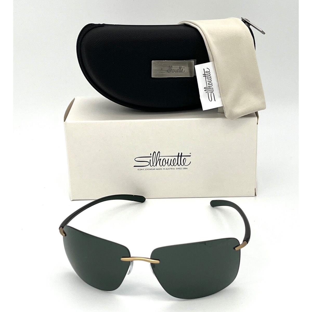 Silhouette Cape Florida 8728/7630 Black / Pine Green Polarized 66mm Sunglasses