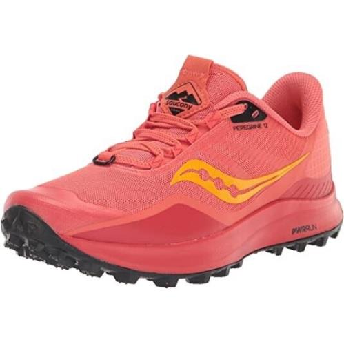 Saucony Women`s Peregrine 12 Trail Running Shoe Coral Size 8