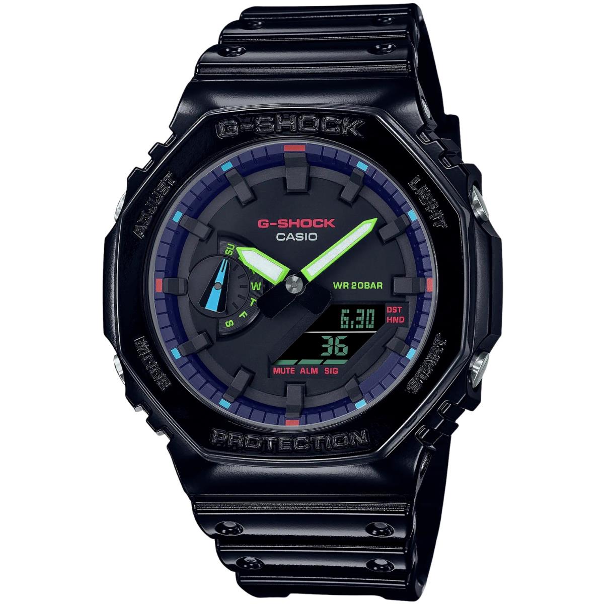 Casio G-shock Casiooak Virtual Rainbow Black Strap Watch GA2100RGB-1A