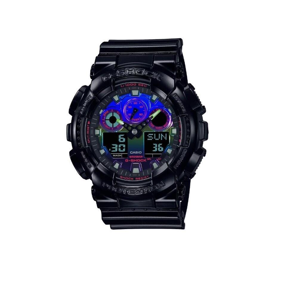 Casio G-shock Analog Digital GA-100 Series Men`s Watch GA100RGB-1A - Dial: , Band: Black, Bezel: Black