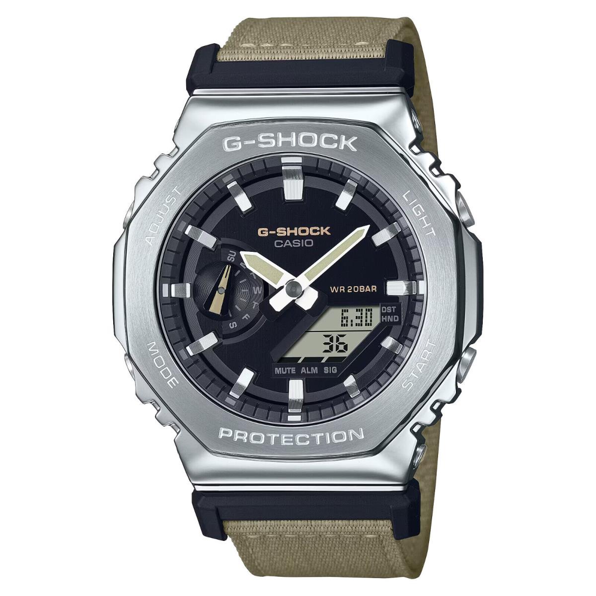 Casio G-shock G-steel Utility Metal Octogonal Ana-digi Mens Watch GM2100C-5A - Band: Beige