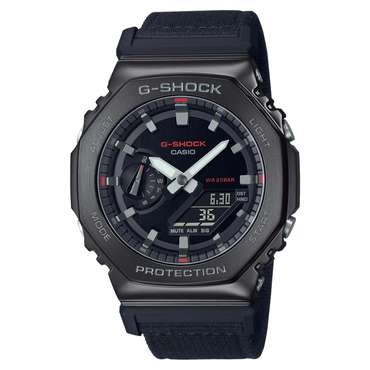 Casio G-shock Metal Clad Black Casioak Red Accents Watch GM2100CB-1A