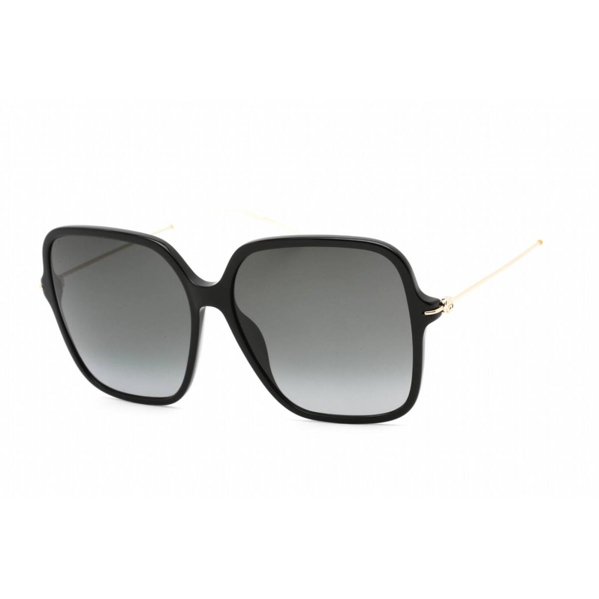 Gucci Men`s Sunglasses Black/gold Square Frame Grey Gradient Lens GG1267S 001
