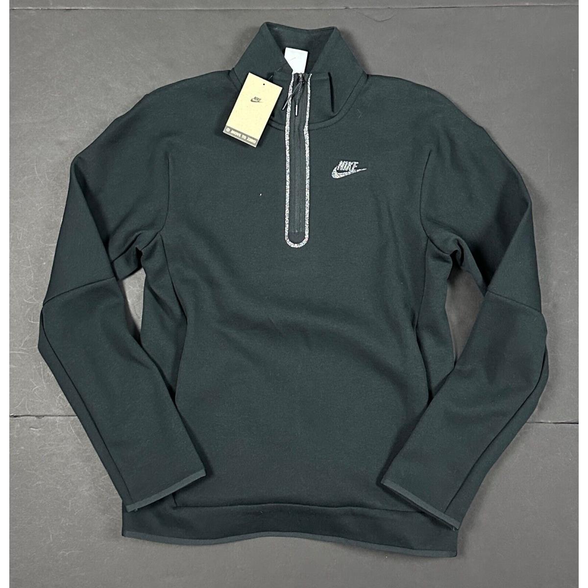 Nike Men`s Small - Sportswear Tech Fleece 1/2-ZIP Top - Black DQ4314 010 Shirt
