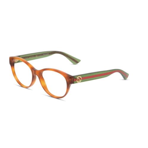 Gucci GG0039O 002 52 Havana / Green Women`s Plastic Eyeglass Frame