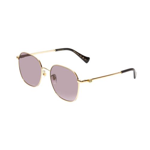 Gucci GG1142SA-001 Womens Classic Designer Sunglasses Gold/black/grey Smoke 56mm
