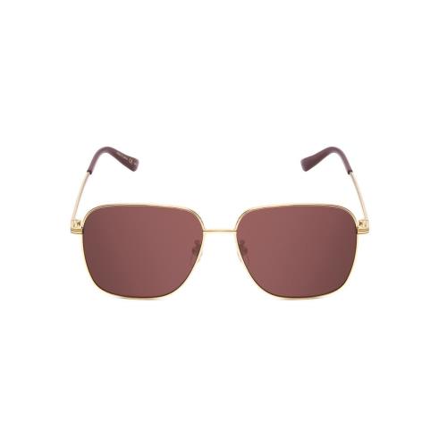 Gucci GG0987SA-002 Unisex Classic Designer Sunglasses in Gold Plum/brown 60 mm